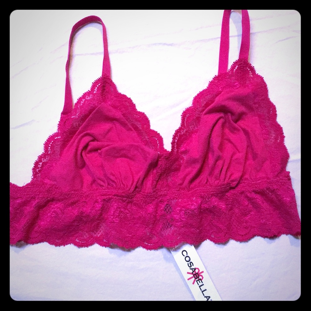 Cosabella cotton with lace bra top. Size Large